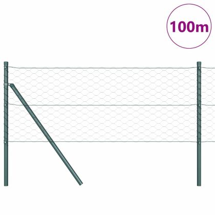 Оградa с колчета Сив 0.6 x 100 м Покрит със PVC стомана