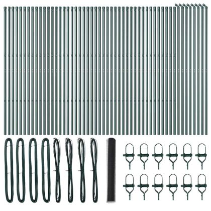 Оградa с колчета Сив 1.4 x 100 m Покрит със PVC стомана