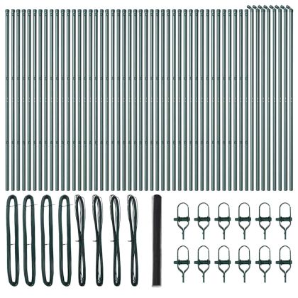 Оградa с колчета Сив 1.5 x 100 м Покрит със PVC стомана