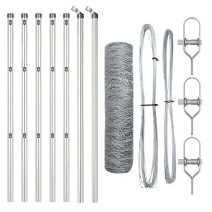 Оградa с колчета Сребрист 0.5 x 10 м Покрит със PVC стомана