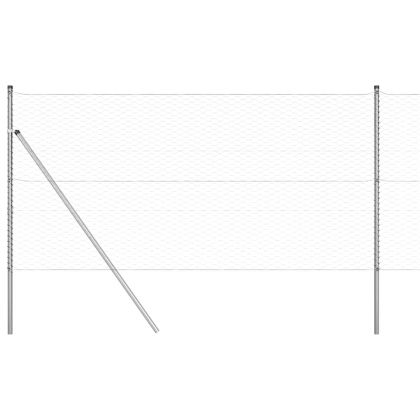 Оградa с колчета Сребрист 1.4 x 10 m Покрит със PVC стомана