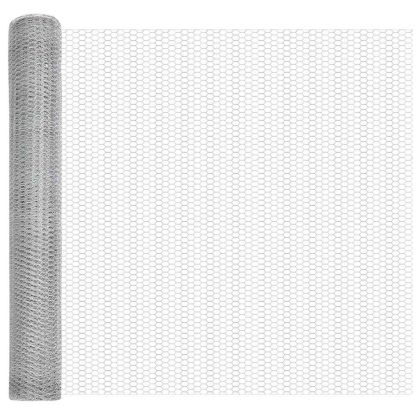 Оградa с колчета Сребрист 1.6 x 10 m Покрит със PVC стомана