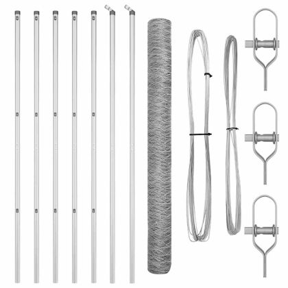 Оградa с колчета Сребрист 1.6 x 10 m Покрит със PVC стомана