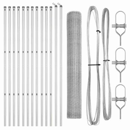 Оградa с колчета Сребрист 1 x 25 m Покрит със PVC стомана