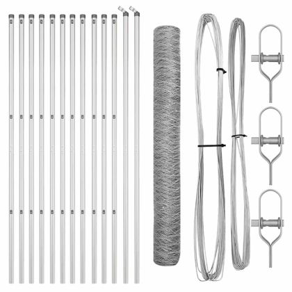 Оградa с колчета Сребрист 1.2 x 25 m Покрит със PVC стомана