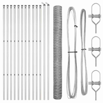 Оградa с колчета Сребрист 1.6 x 25 m Покрит със PVC стомана