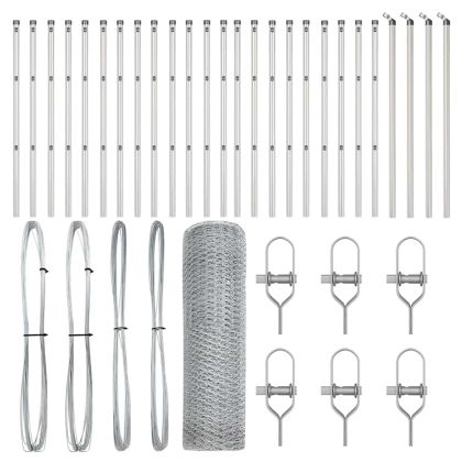 Стълб за ограда. Сребрист 50 x 0,8 м (13 мм мрежа) Стомана