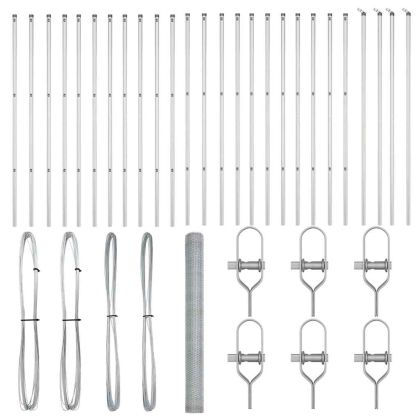 Оградa с колчета Сребрист 1.6 x 50 m Покрит със PVC стомана