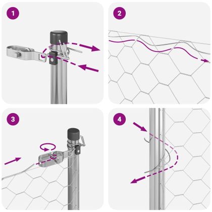 Оградa с колчета Сребрист 0.4 x 100 м Покрит със PVC стомана