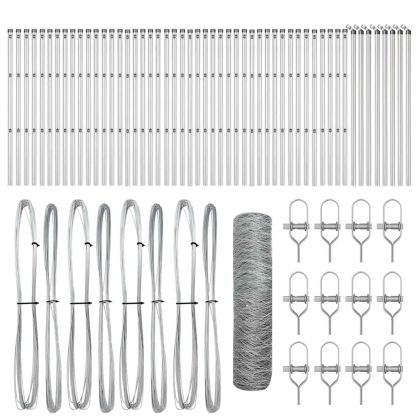 Оградa с колчета Сребрист 0.5 x 100 м Покрит със PVC стомана