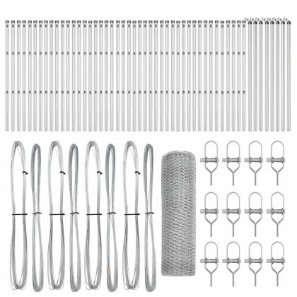 Оградa с колчета Сребрист 0.6 x 100 м Покрит със PVC стомана