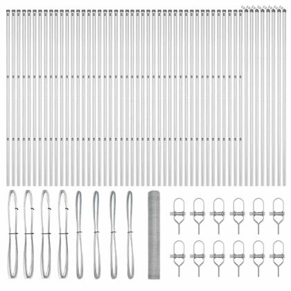 Оградa с колчета Сребрист 1 x 100 m Покрит със PVC стомана