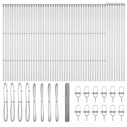 Оградa с колчета Сребрист 1 x 100 m Покрит със PVC стомана