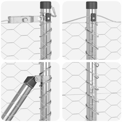 Оградa с колчета Сребрист 1.5 x 100 м Покрит със PVC стомана