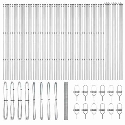 Оградa с колчета Сребрист 1.6 x 100 m Покрит със PVC стомана