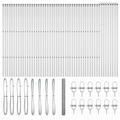 Оградa с колчета Сребрист 1.6 x 100 m Покрит със PVC стомана