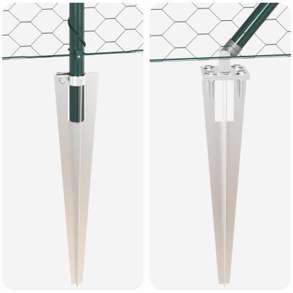 Оградa с колчета Зелен 1.5 x 10 m Покрит със PVC стомана