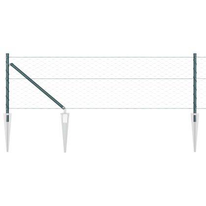 Оградa с колчета Зелен 0.8 x 25 m Покрит със PVC стомана