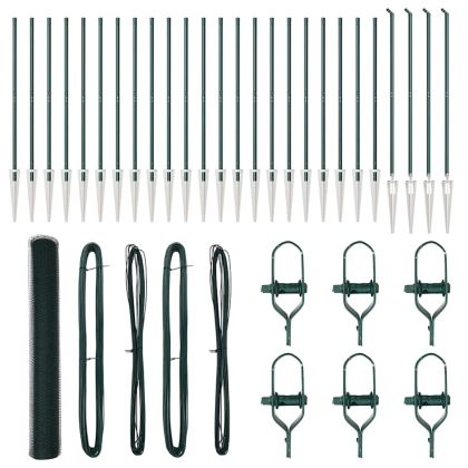 Оградa с колчета Зелен 1.2 x 50 m Покрит със PVC стомана