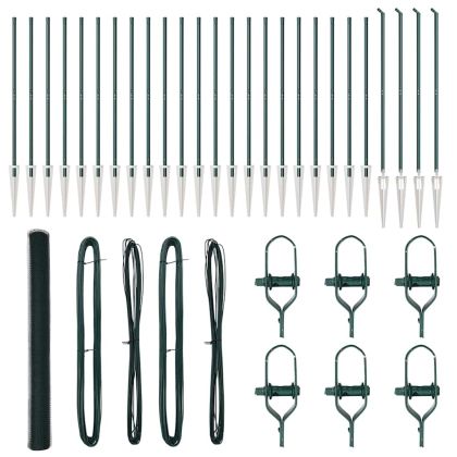 Стълб за ограда. Зелен 50 x 1,5 м (мрежа 13 мм) Стомана и PVC
