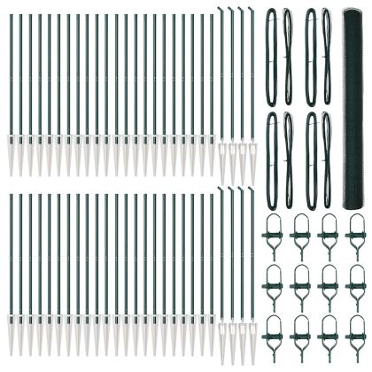 Оградa с колчета Зелен 1.5 x 100 м Покрит със PVC стомана