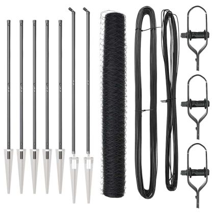 Оградa с колчета Сив 1.2 x 10 m Покрит със PVC стомана