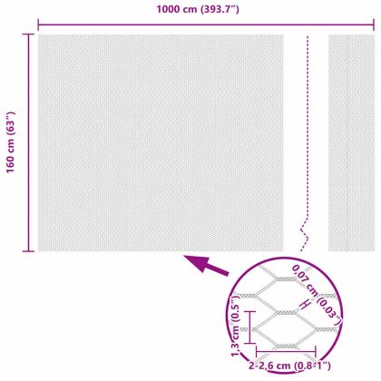Оградa с колчета Сив 1.6 x 10 m Покрит със PVC стомана