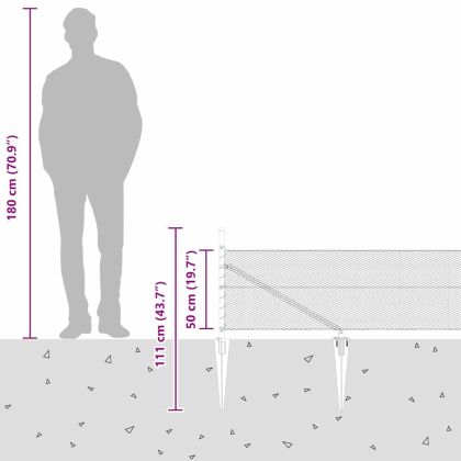 Оградa с колчета Сив 0.5 x 50 м Покрит със PVC стомана