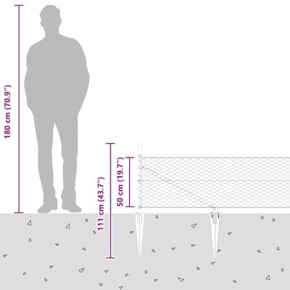 Оградa с колчета Сив 0.5 x 50 м Покрит със PVC стомана