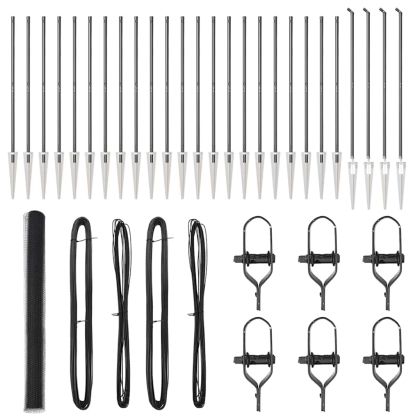 Оградa с колчета Сив 1.5 x 50 m Покрит със PVC стомана