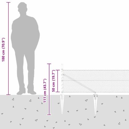 Оградa с колчета Сив 0.5 x 100 м Покрит със PVC стомана