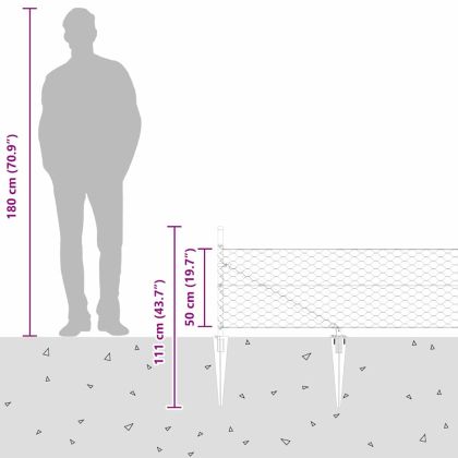 Оградa с колчета Сив 0.5 x 100 м Покрит със PVC стомана