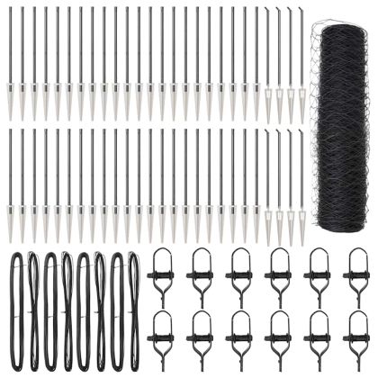 Оградa с колчета Сив 1 x 100 m Покрит със PVC стомана