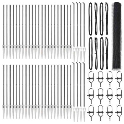 Оградa с колчета Сив 1.4 x 100 m Покрит със PVC стомана