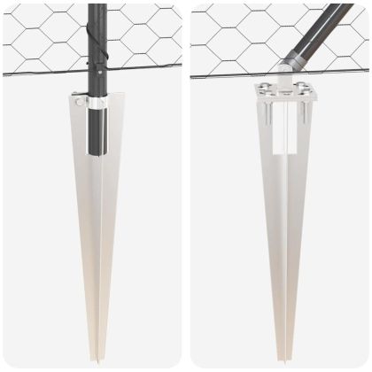 Оградa с колчета Сив 1.5 x 100 м Покрит със PVC стомана