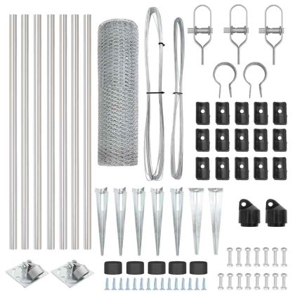 Оградa с колчета Сребрист 0.4 x 10 м Покрит със PVC стомана