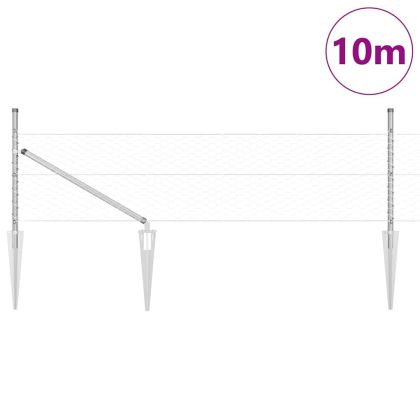 Оградa с колчета Сребрист 0.5 x 10 м Покрит със PVC стомана