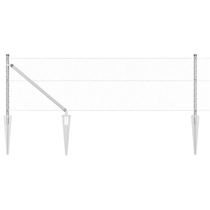 Оградa с колчета Сребрист 0.6 x 10 м Покрит със PVC стомана