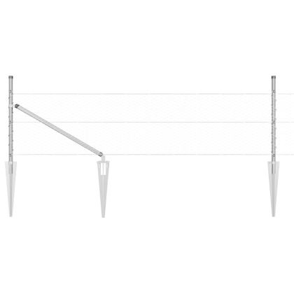 Оградa с колчета Сребрист 0.8 x 10 m Покрит със PVC стомана