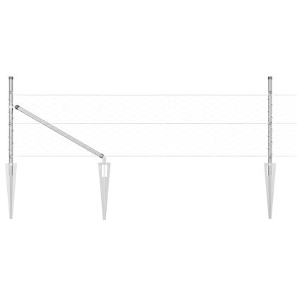 Оградa с колчета Сребрист 0.8 x 10 m Покрит със PVC стомана