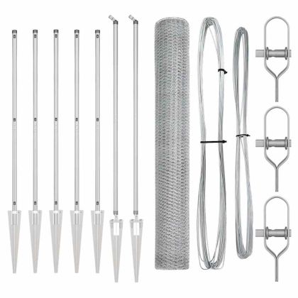 Оградa с колчета Сребрист 1.2 x 10 m Покрит със PVC стомана