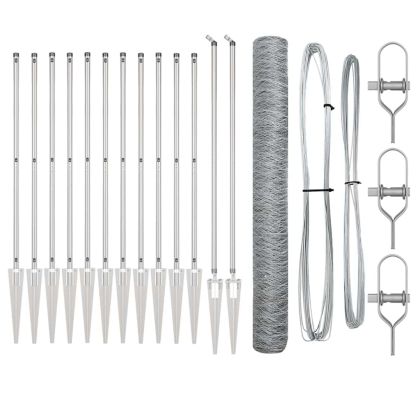 Оградa с колчета Сребрист 1.2 x 10 m Покрит със PVC стомана