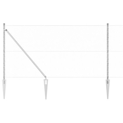 Оградa с колчета Сребрист 1.4 x 10 m Покрит със PVC стомана