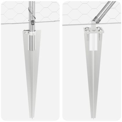 Оградa с колчета Сребрист 1.4 x 10 m Покрит със PVC стомана