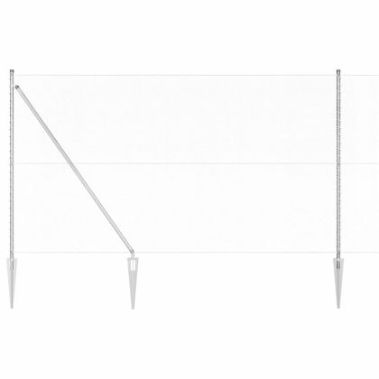 Оградa с колчета Сребрист 1.5 x 10 m Покрит със PVC стомана