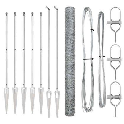 Оградa с колчета Сребрист 1.5 x 10 m Покрит със PVC стомана