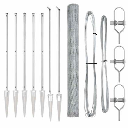 Оградa с колчета Сребрист 1.6 x 10 m Покрит със PVC стомана