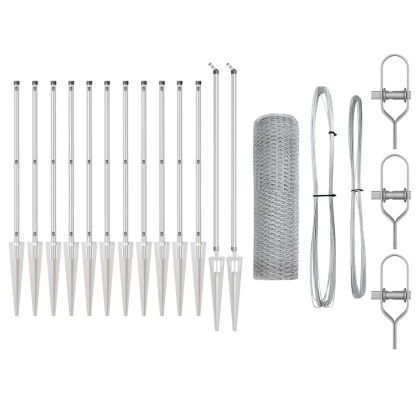 Оградa с колчета Сребрист 0.4 x 25 м Покрит със PVC стомана