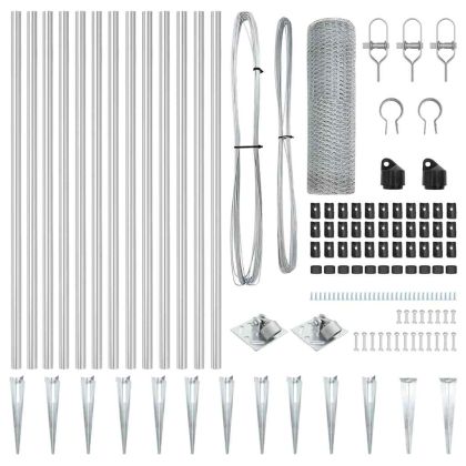 Оградa с колчета Сребрист 0.8 x 25 m Покрит със PVC стомана