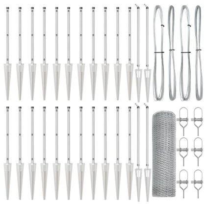 Оградa с колчета Сребрист 0.6 x 50 м Покрит със PVC стомана